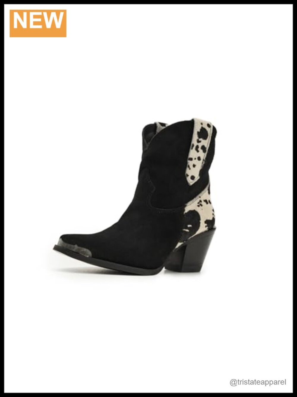 Dingo Texas Charm Snip Toe Block Heel Bootie Hair-On-Hide